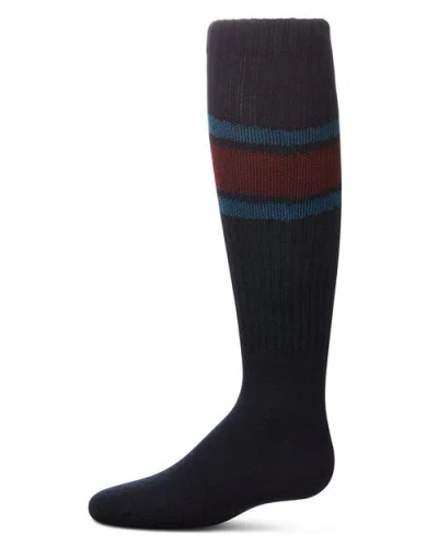 Memoi Kids'  Chevron V Knee High Socks In Blue