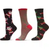Memoi Christmas Assorted 3-pack Crew Socks In Multi