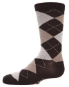 Memoi Kids'  Classic Argyle Mercerized Crew Socks In Multi