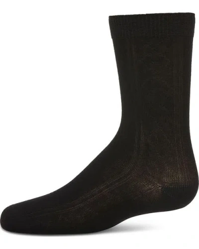 Memoi Kids'  Clocking Argyle Crew Socks In Black
