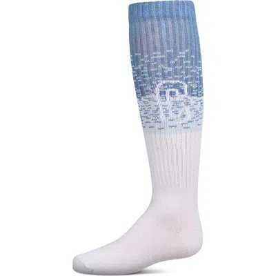 Memoi Kids'  Color-block C Graphic Ribbed Knee Sock In White
