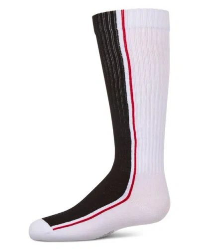Memoi Kids'  Color Block Stripe Stretch Knee Sock In White