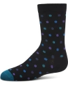 Memoi Kids'  Colorful Dot-patterned Crew Sock In Black