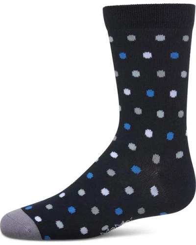 Memoi Kids'  Colorful Dot-patterned Crew Sock In Black