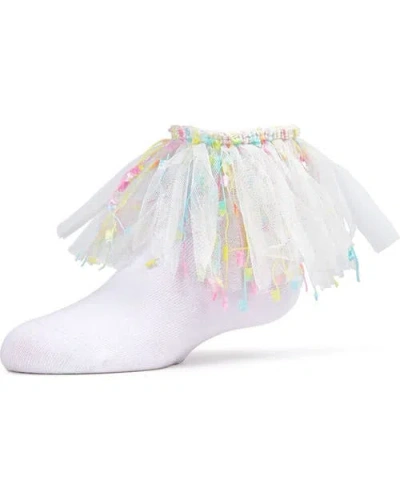 Memoi Babies'  Confetti Anklet Sock In White