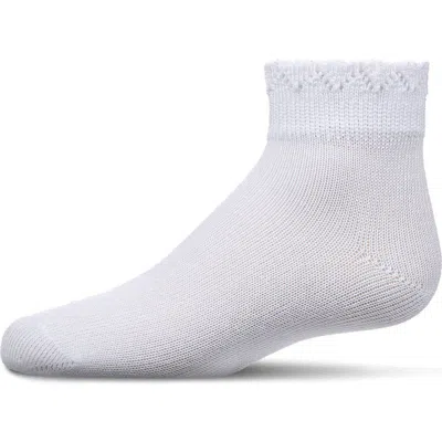 Memoi Kids'  Crochet Ruffle-trim Cotton Blend Ankle Sock In Multi
