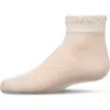 Memoi Kids'  Crochet Ruffle-trim Cotton Blend Ankle Sock In Neutral