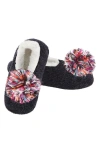 MEMOI CUDDLY POMPOM CHENILLE SLIPPER SOCKS