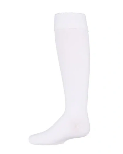 Memoi Kids'  Cuffed Opaque Knee High Socks In Orange