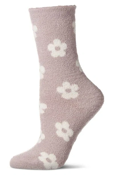 Memoi Daisies Lavender Infused Crew Socks In Purple