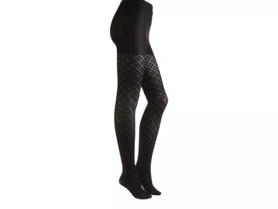 Memoi Diamond Argyle Tights In Black