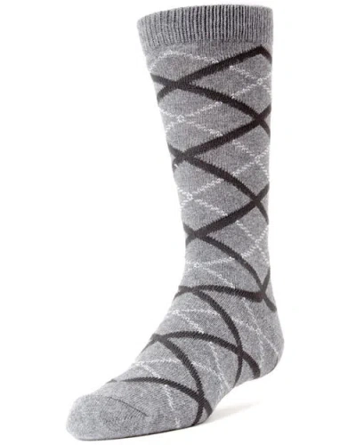 Memoi Kids'  Diamond Interlock Crew Socks In Gray