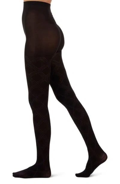 MEMOI MEMOI DIAMOND OPAQUE TIGHTS