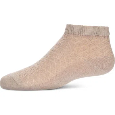 Memoi Kids'  Diamond Sheer Anklet Socks In Brown
