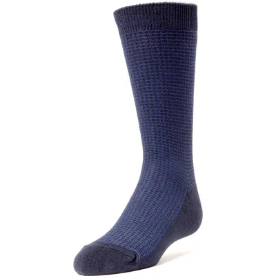 Memoi Kids'  Diamond Textured Crew Socks In Blue