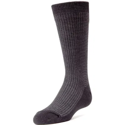 Memoi Kids'  Diamond Textured Crew Socks In Gray