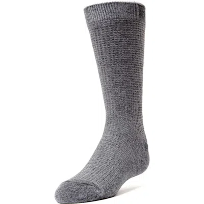 Memoi Kids'  Diamond Textured Crew Socks In Gray