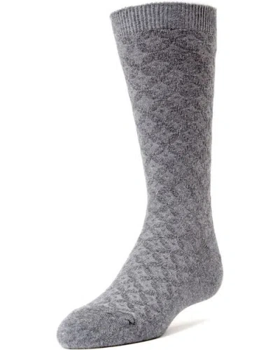 Memoi Kids'  Diamonds And Dots Crew Socks In Gray
