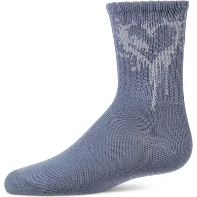 Memoi Babies'  Dripping Heart Novelty Crew Sock In Blue