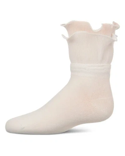 Memoi Babies'  Dual Layer Ruffle Anklet Socks In Pink