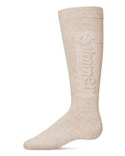 Memoi Kids'  Embossed Summer Knee-high Socks In Pink