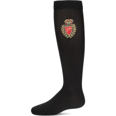 Memoi Kids'  Embroidered Crest Knee High Socks In Pink