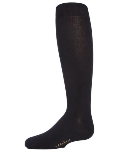 Memoi Essential Modal Knee High Kids Socks In Black