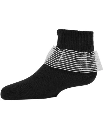 Memoi Kids'  Far Out Lace Ruffle Socks In Black
