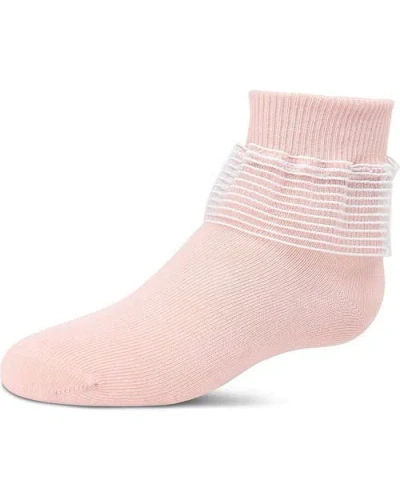 Memoi Kids'  Far Out Lace Ruffle Socks In Pink