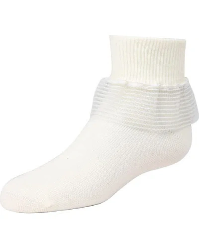 Memoi Kids'  Far Out Lace Ruffle Socks In White