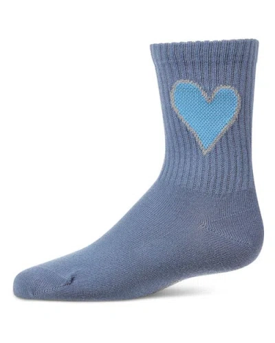 Memoi Kids'  Filled Heart Crew In Blue