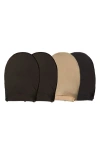 Memoi Fine Edge Assorted 4-pack Cushioned Toe Covers In Black