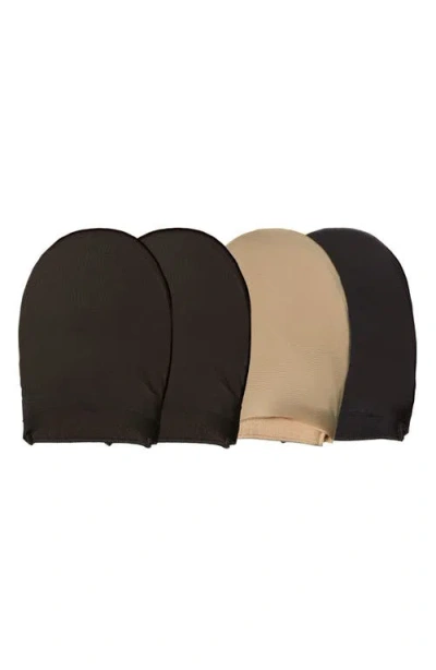 Memoi Fine Edge Assorted 4-pack Cushioned Toe Covers In Black
