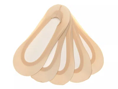 Memoi Fine Edge No Show Liners 5 Pack In Neutral