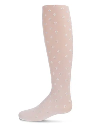 Memoi Flocked Arrow Sheer Tights (toddler, Little Kid & Big Kid) In Pink