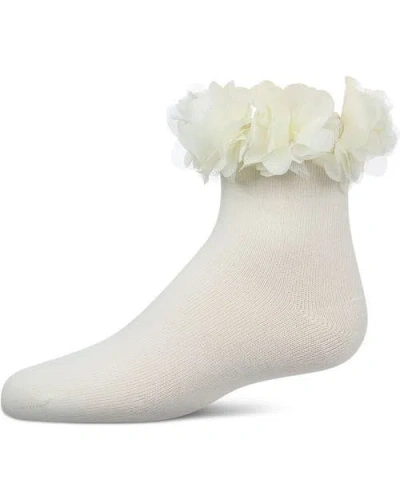 Memoi Babies'  Floral Halo Anklet Socks In Neutral