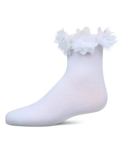 Memoi Babies'  Floral Halo Anklet Socks In White