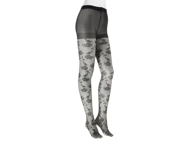 Memoi Floral Tights In Black