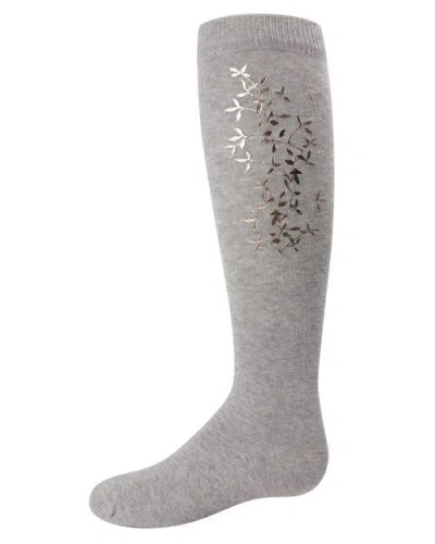 Memoi Kids'  Foil And Foliage Knee Socks In Gray