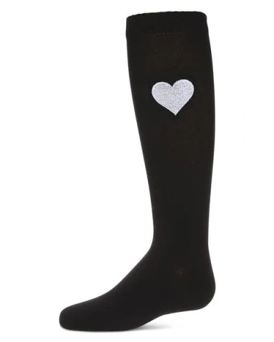 Memoi Kids'  Fuzzy Heart Knee High Socks In Black