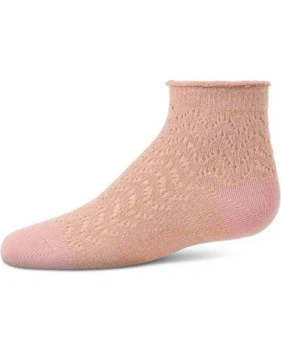 Memoi Kids'  Fuzzy Shimmer Anklet Socks In Pink