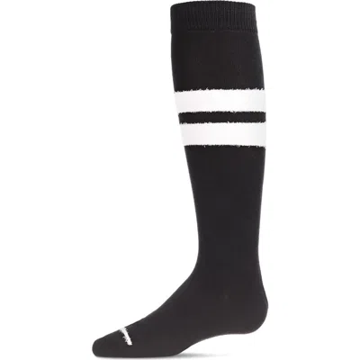 Memoi Kids'  Fuzzy Stripe Knee High Socks In Black