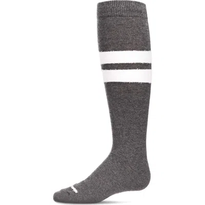 Memoi Kids'  Fuzzy Stripe Knee High Socks In Gray