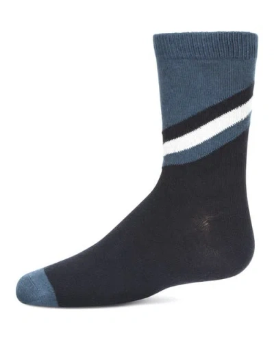 Memoi Kids'  Geometric Diagonal Stripe Crew Socks In Multi