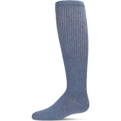 Memoi Kids'  Girl's Athletic Ribbed Knee High Sock In Blue