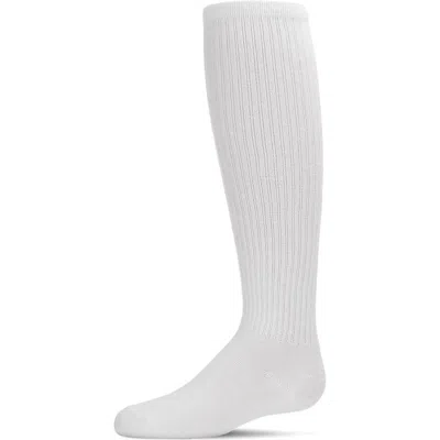 Memoi Kids'  Girl's Athletic Ribbed Knee High Sock In White