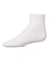 Memoi Kids'  Girls' Pique Stitch Anklet Socks In White