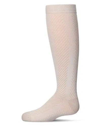 Memoi Kids'  Girls' Pointelle Cotton Blend Knee High Sock In Neutral