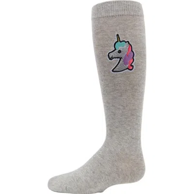 Memoi Kids'  Glitter Unicorn Knee-high Socks In Gray