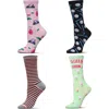 Memoi Golf Assorted 4-pack Crew Socks In Pink